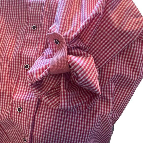 Visconti Men's Red/White Plaid Long Sleeve Button Down Shirt. Size Large - Picture 4 of 8